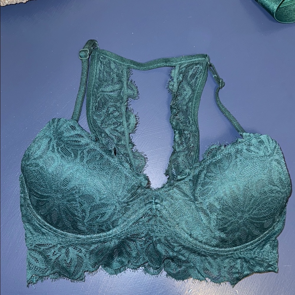 Elegant Lace Bralette in Teal